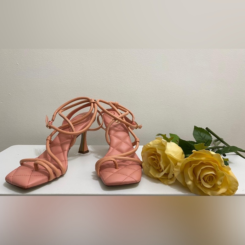 Sam Edelman Maven Clay Tubular Vamp Buckle Ankle Straps Flared Heeled Sandals - Picture 2 of 4